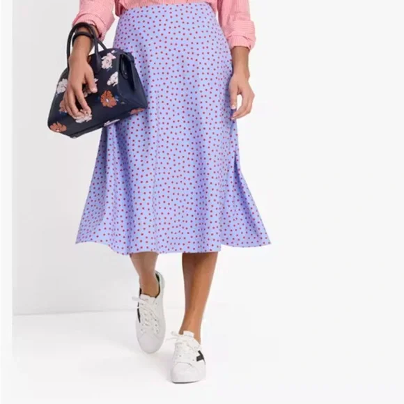 Kate Spade Blue and Red Polka Dot A-Line Skirt - Picture 3 of 6